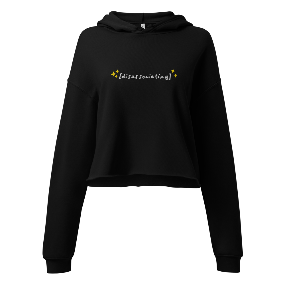 Disassociating Embroidered Crop Hoodie