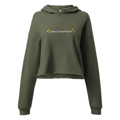 Overstimulated Embroidered Crop Hoodie