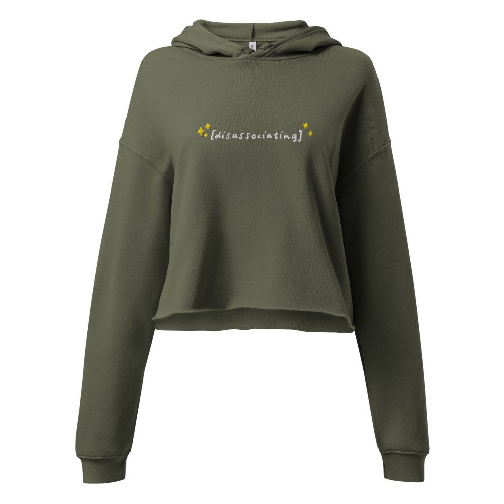Disassociating Embroidered Crop Hoodie