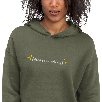 Disassociating Embroidered Crop Hoodie