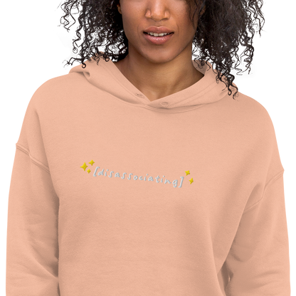 Disassociating Embroidered Crop Hoodie
