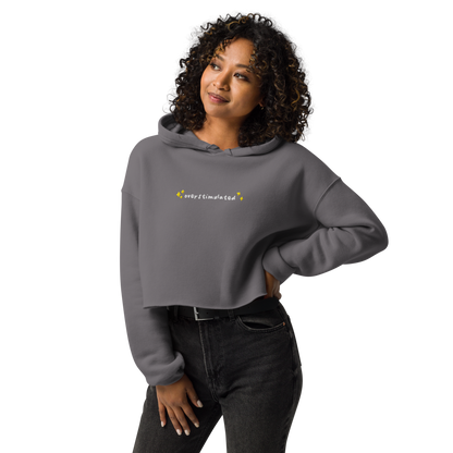 Overstimulated Embroidered Crop Hoodie