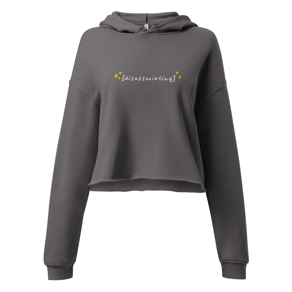 Disassociating Embroidered Crop Hoodie