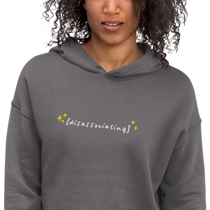 Disassociating Embroidered Crop Hoodie