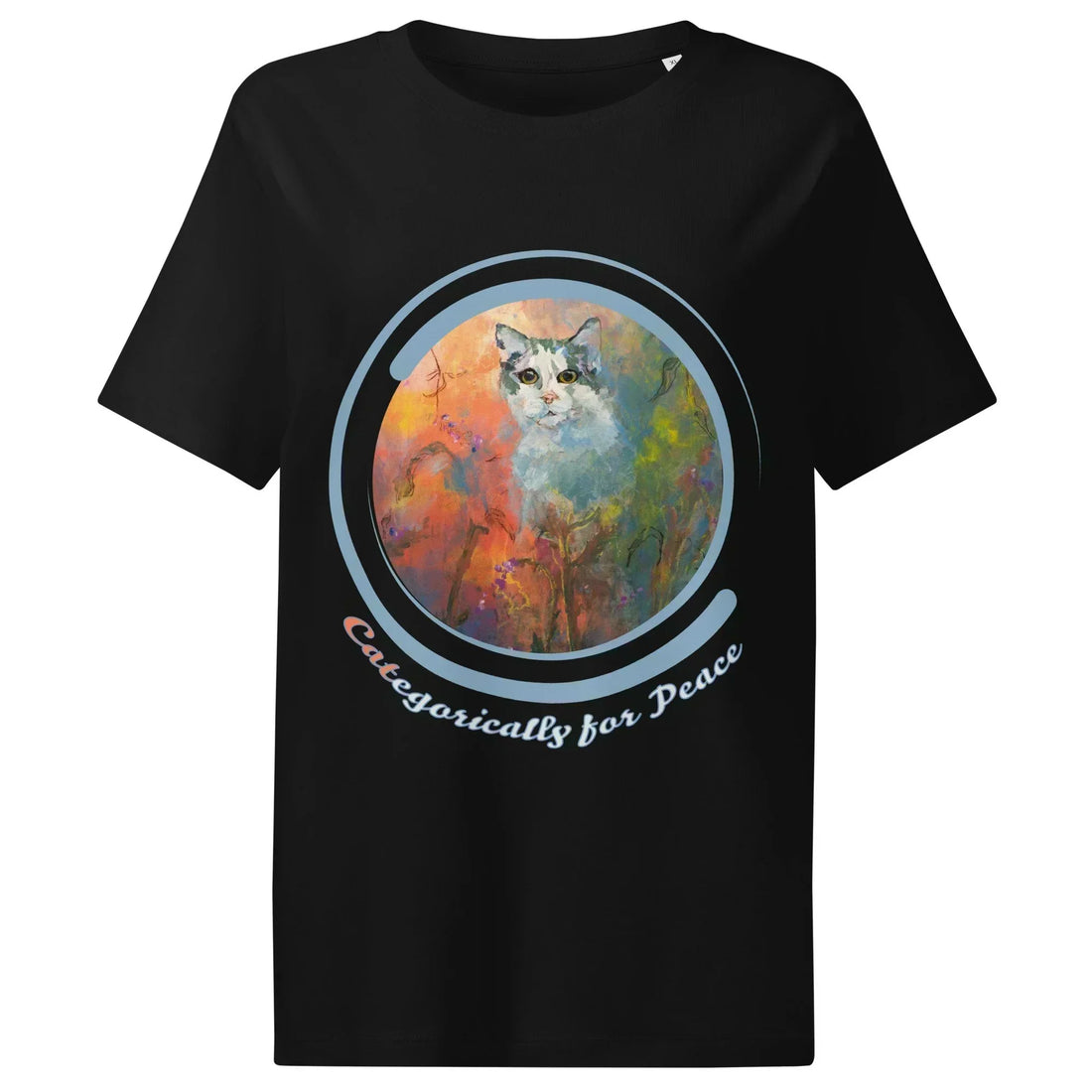 Women’s CATegorically for Peace  Organic Ribbed Neck T-shirt