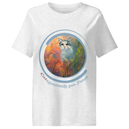 Women’s CATegorically for Peace  Organic Ribbed Neck T-shirt