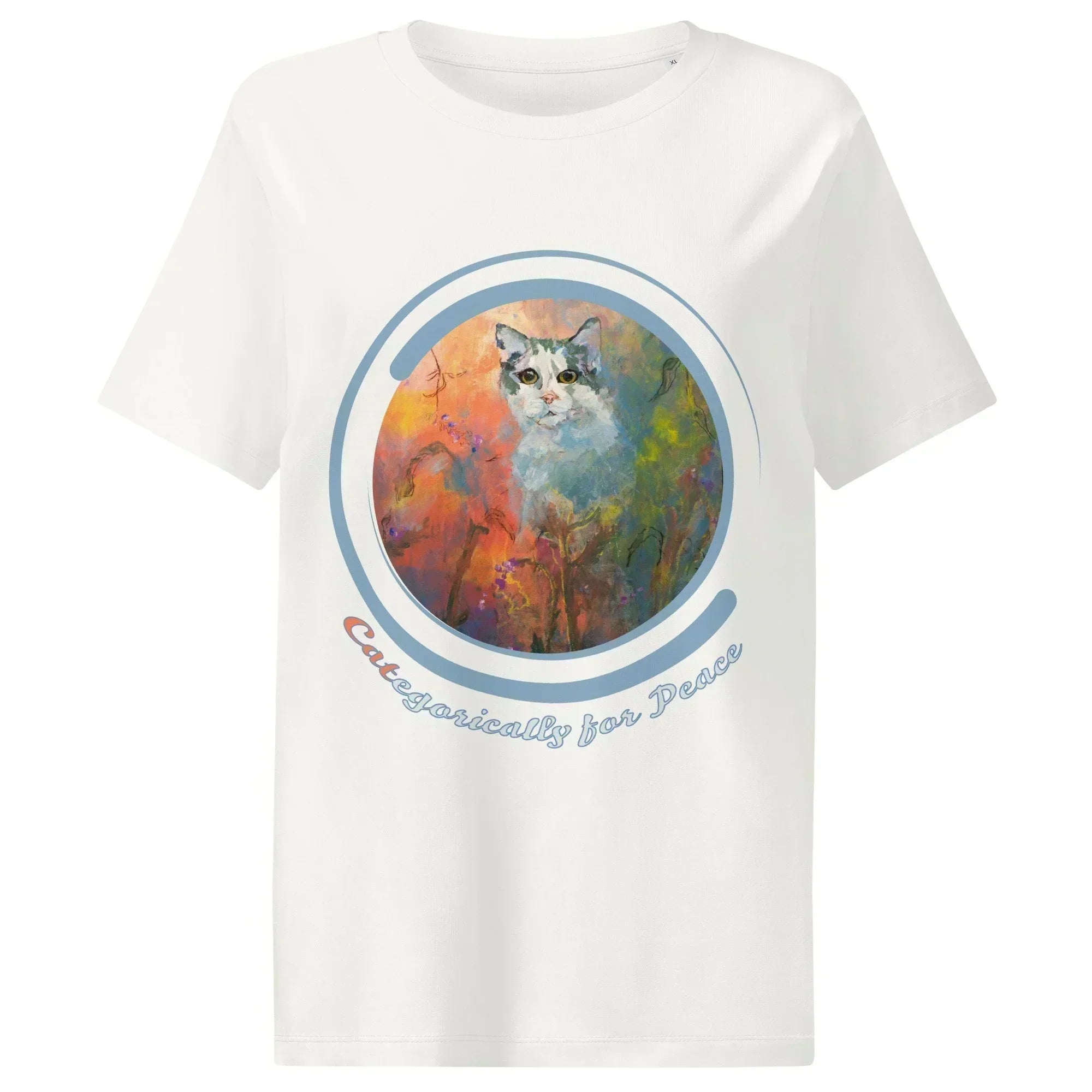 Women’s CATegorically for Peace  Organic Ribbed Neck T-shirt