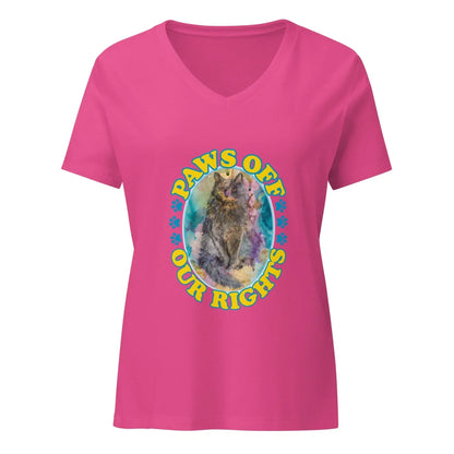 Paws Off Our Rights Women’s Relaxed V-neck T-shirt