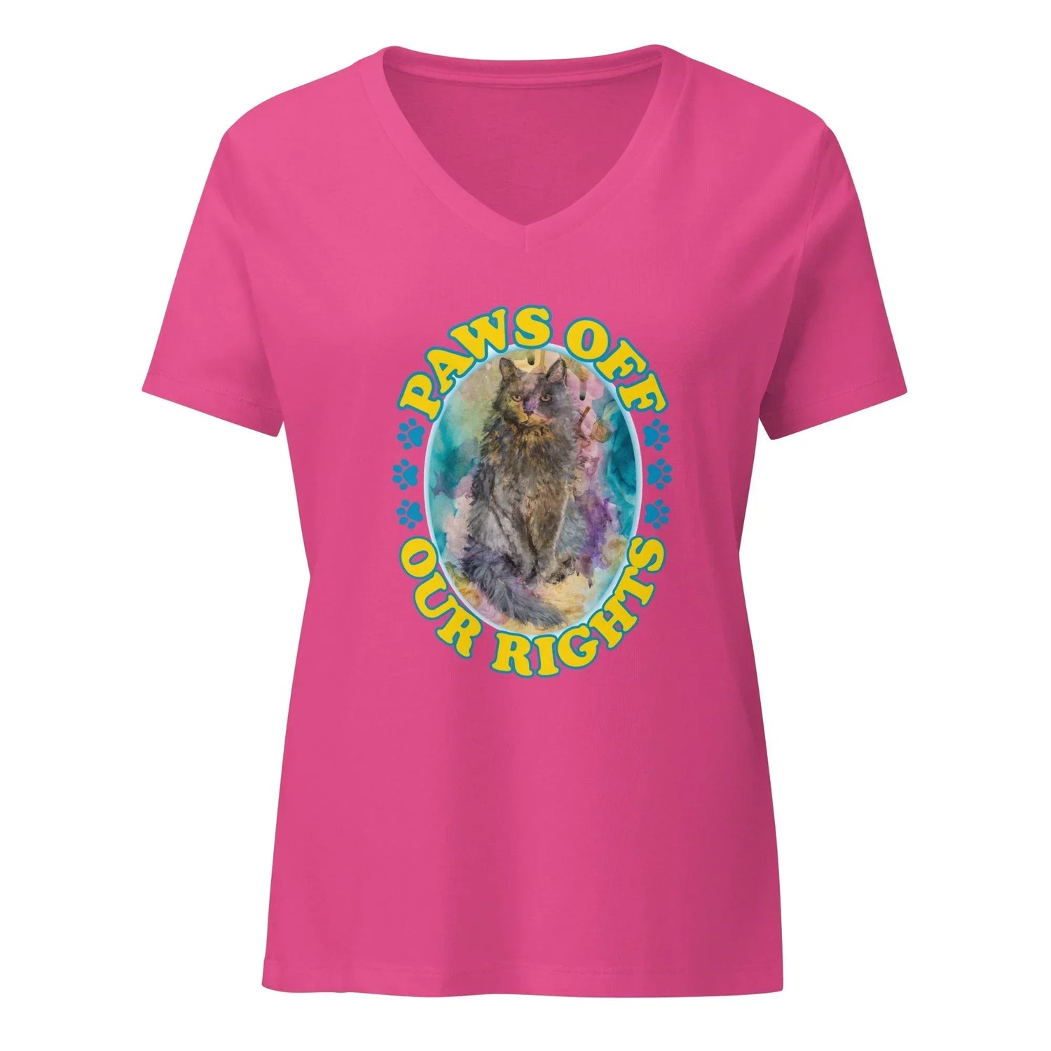 Paws Off Our Rights Women’s Relaxed V-neck T-shirt