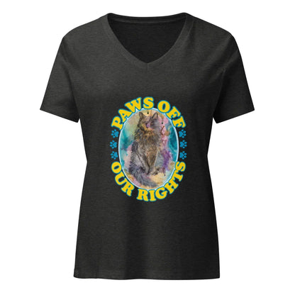 Paws Off Our Rights Women’s Relaxed V-neck T-shirt