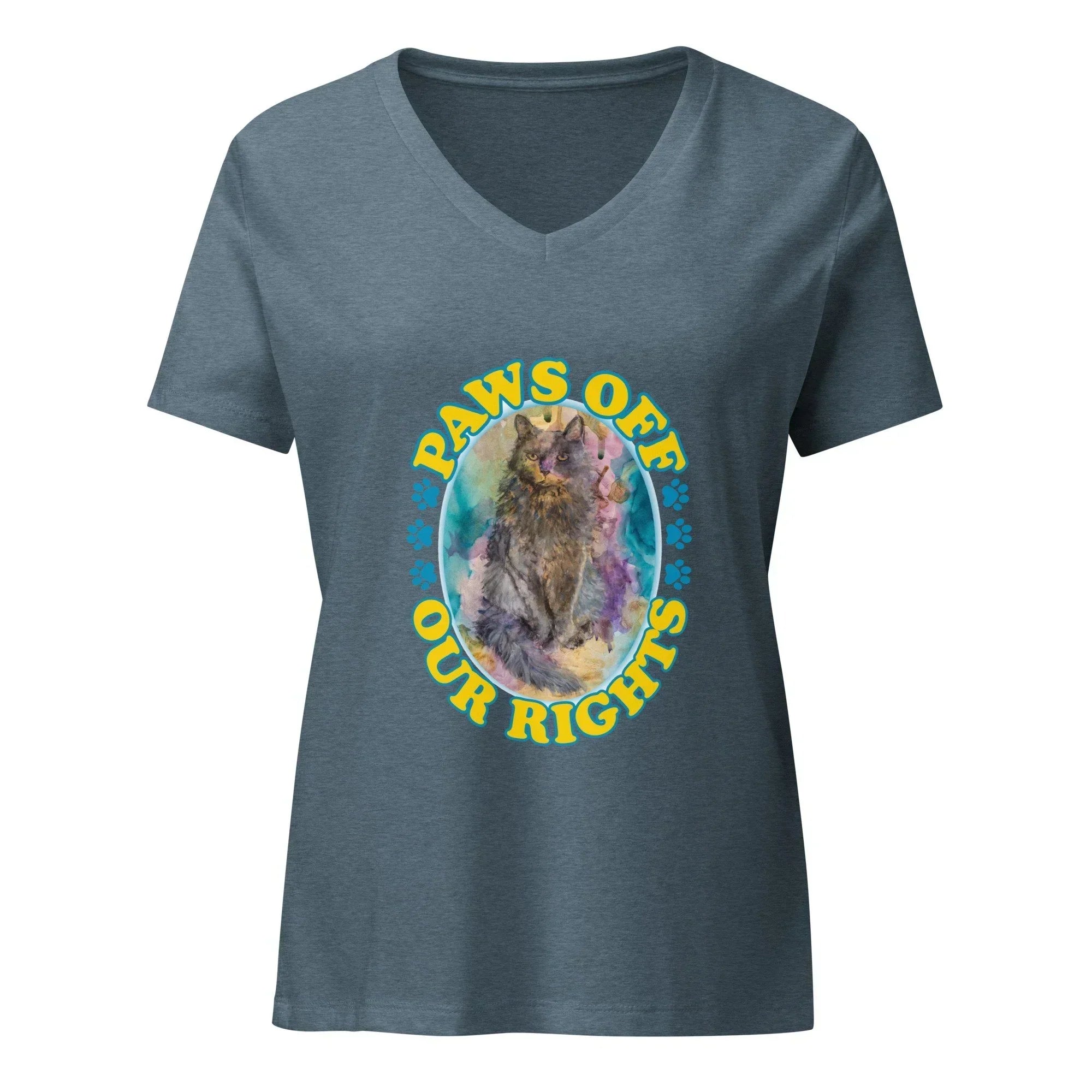 Paws Off Our Rights Women’s Relaxed V-neck T-shirt