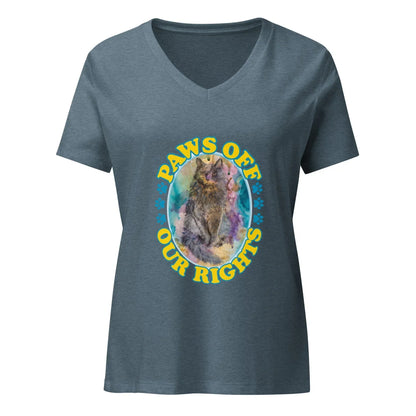 Paws Off Our Rights Women’s Relaxed V-neck T-shirt