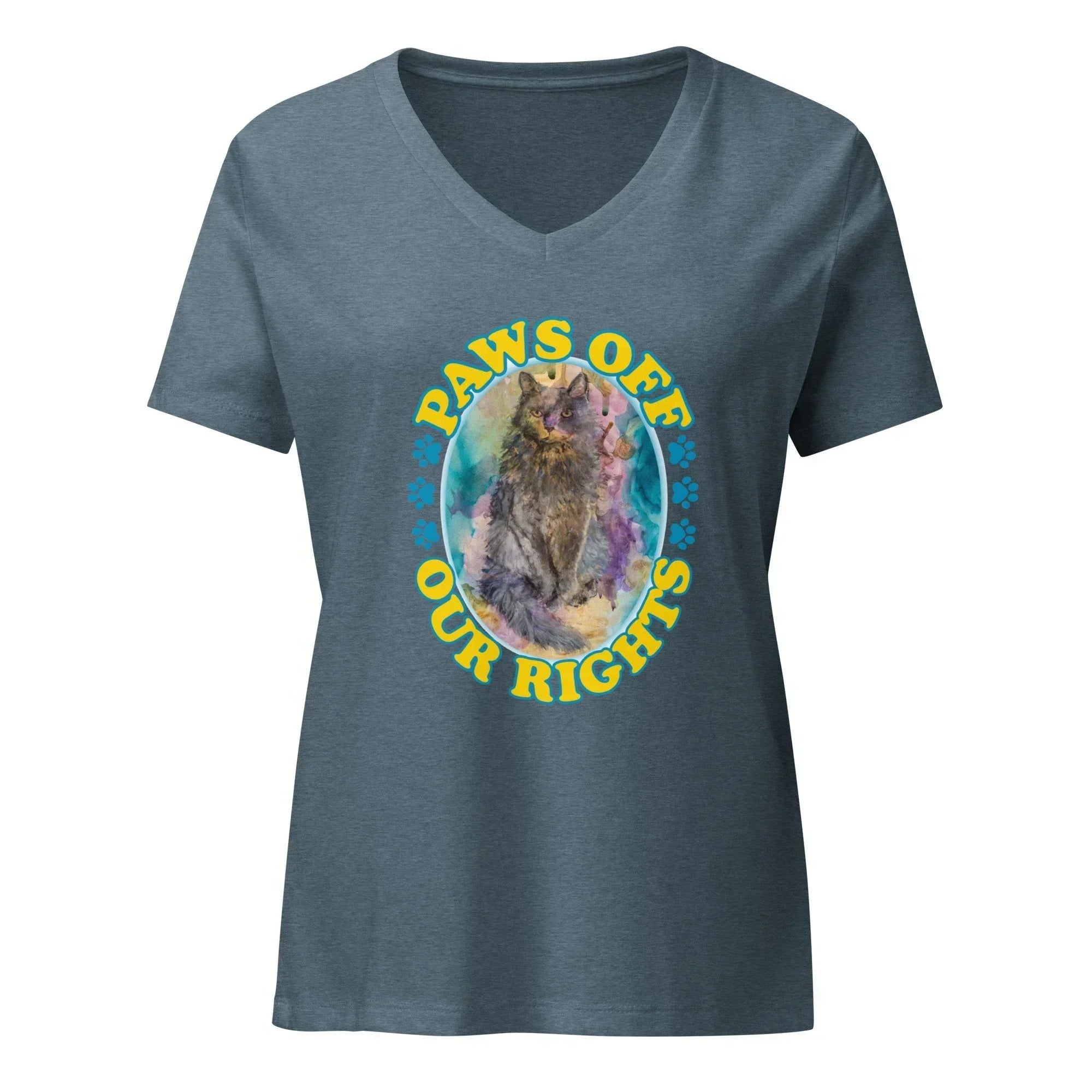 Paws Off Our Rights Women’s Relaxed V-neck T-shirt