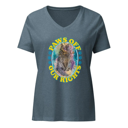 Paws Off Our Rights Women’s Relaxed V-neck T-shirt