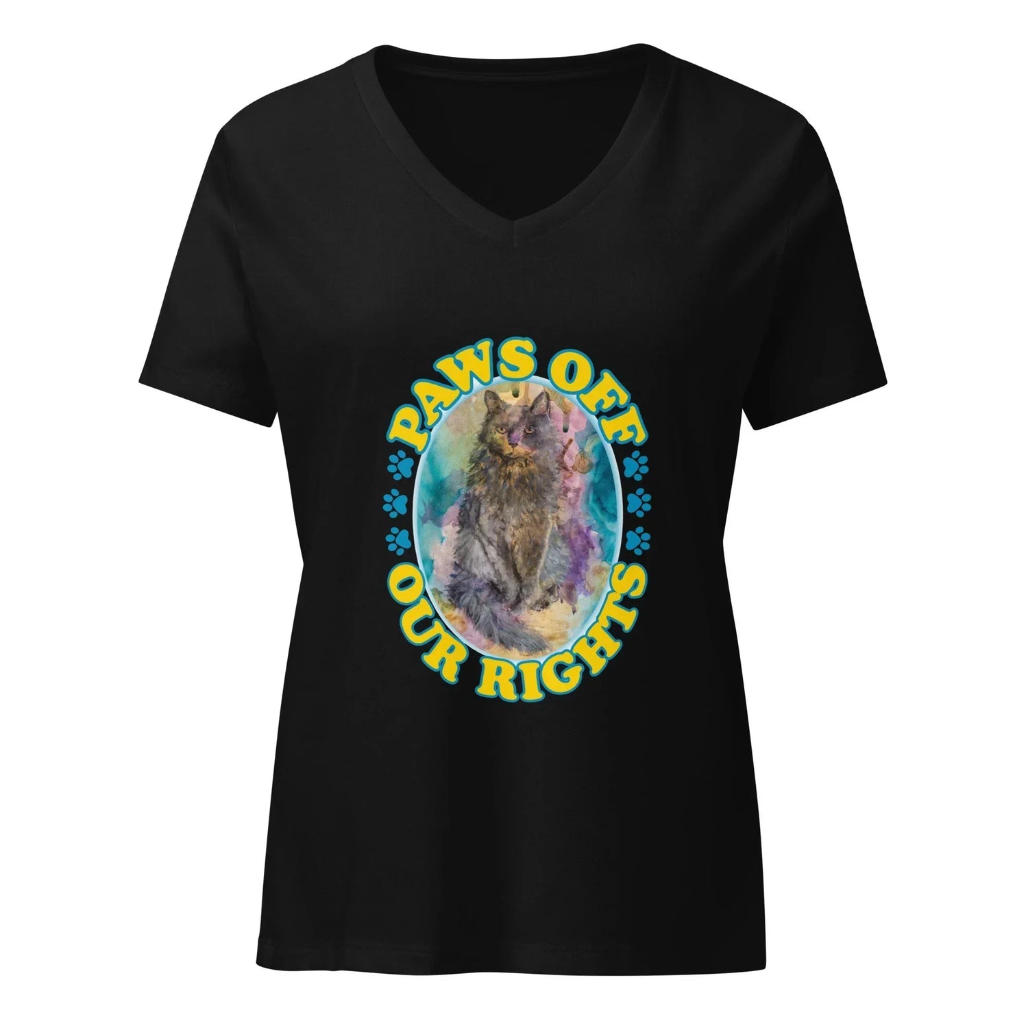 Paws Off Our Rights Women’s Relaxed V-neck T-shirt