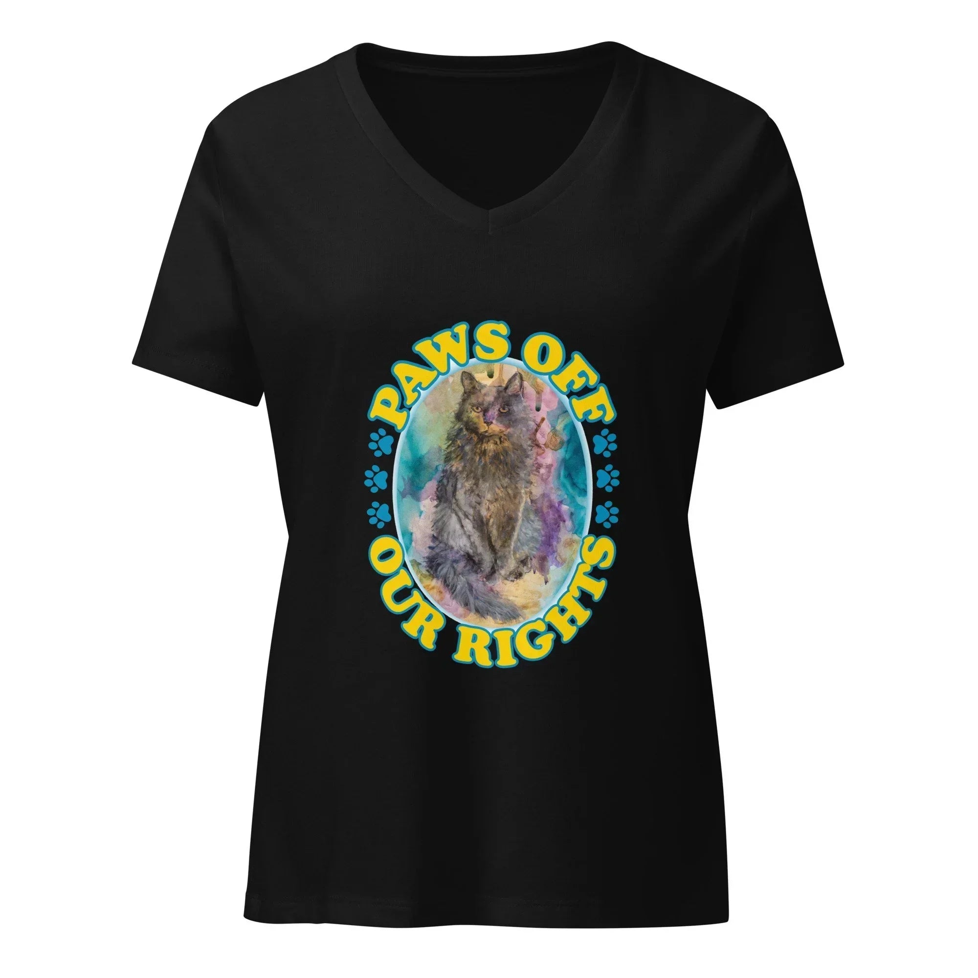 Paws Off Our Rights Women’s Relaxed V-neck T-shirt