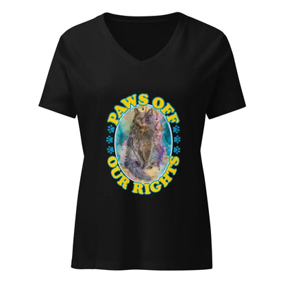 Paws Off Our Rights Women’s Relaxed V-neck T-shirt