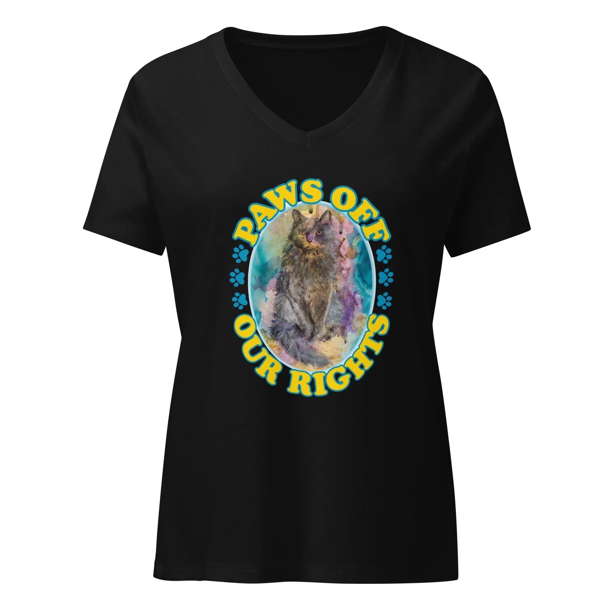Paws Off Our Rights Women’s Relaxed V-neck T-shirt