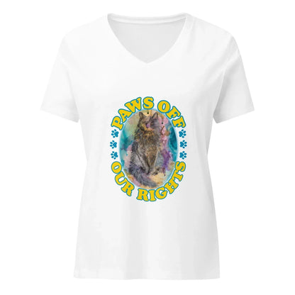 Paws Off Our Rights Women’s Relaxed V-neck T-shirt