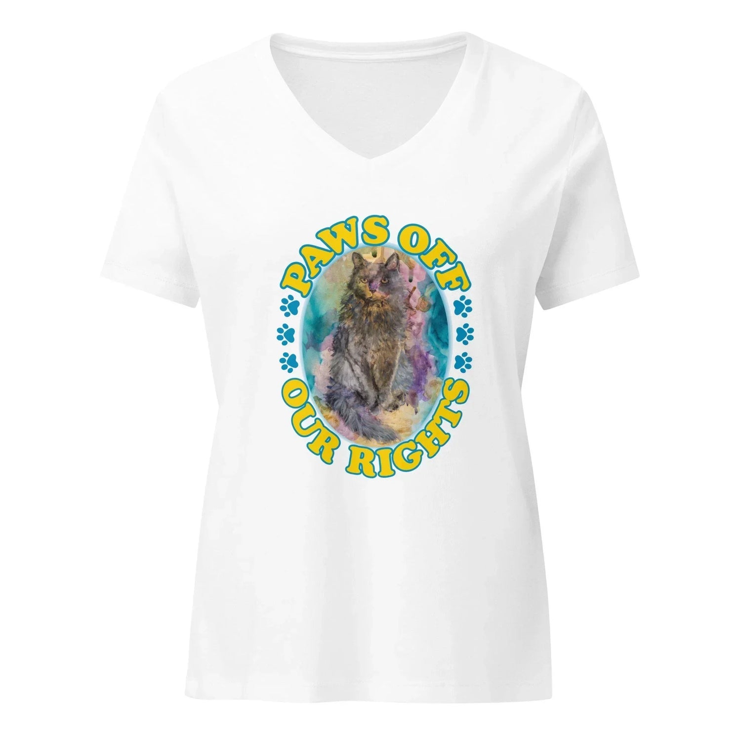 Paws Off Our Rights Women’s Relaxed V-neck T-shirt