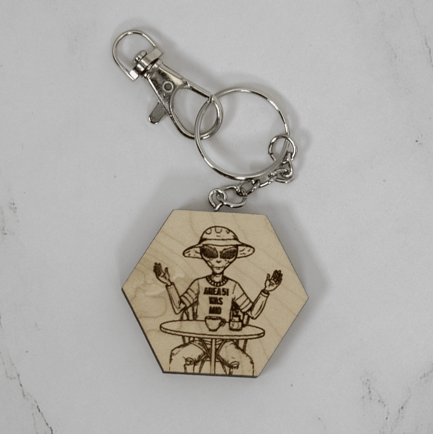 Wood Keychain | Area 51 - PRW Made - Keychains
