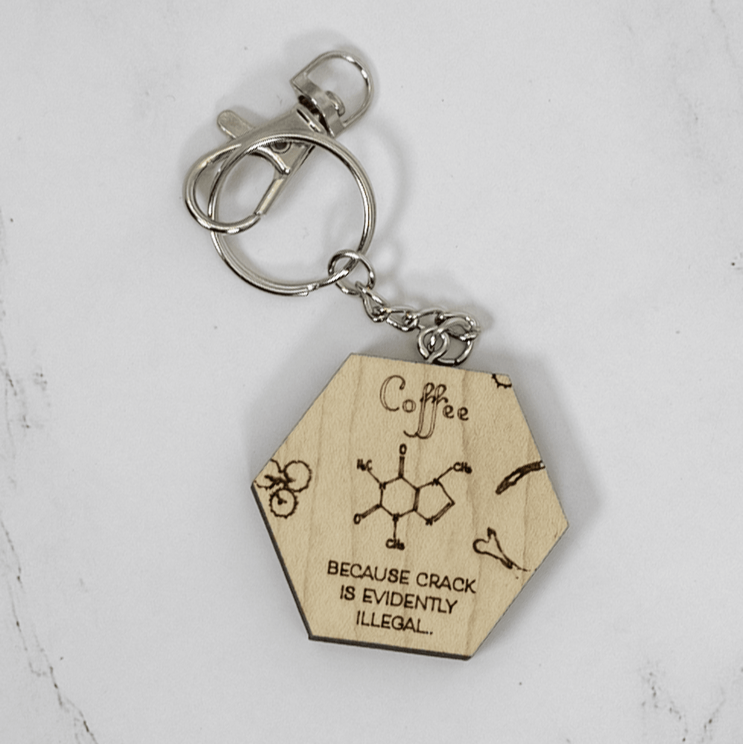 Wood Keychain | Caffeine - PRW Made - Keychains
