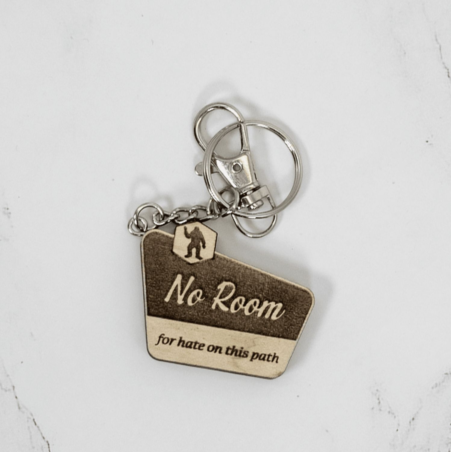 Wood Keychain | No Hate Trail - Sign - PRW Made - Keychains