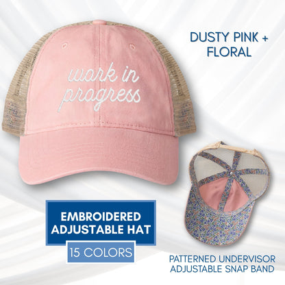 work-in-progress-mesh-back-womens-hat-embroidered-baseball-cap-mental-health-gift-growth-mindset