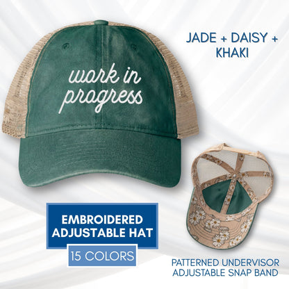 work-in-progress-mesh-back-womens-hat-embroidered-baseball-cap-mental-health-gift-growth-mindset