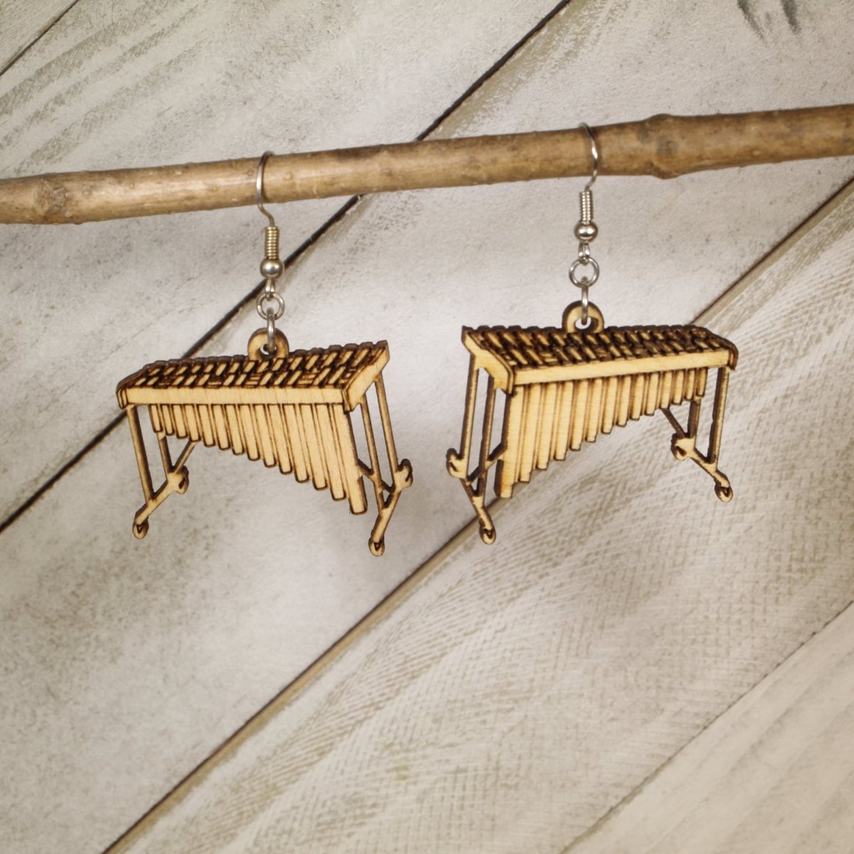 Xylophone Dangle Wooden Earrings - Cate&