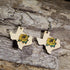 Hand-painted Texas state wooden dangle earrings featuring a yellow rose on hypoallergenic .925 sterling silver hooks. Lightweight Texas flower jewelry perfect for Texas pride, wildflower lovers, gardeners, and fans of the Yellow Rose of Texas.