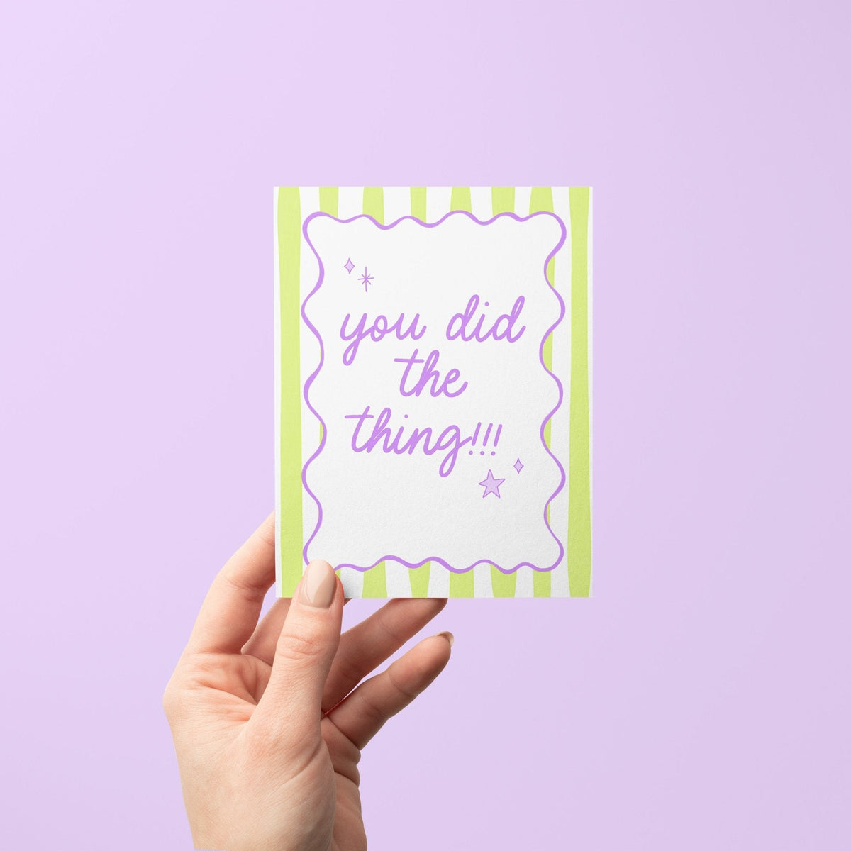 You Did the Thing congratulations card with A2 kraft envelope — graduation and new job congrats card by indie artist MangoIllustrated
