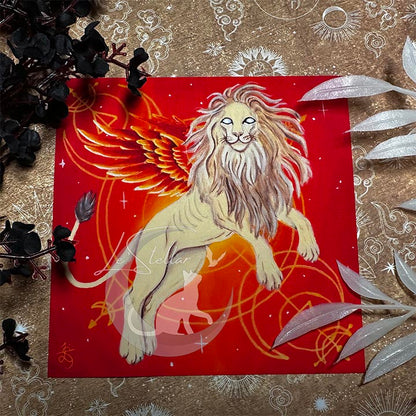Leo Zodiac Print with Celestial Accents