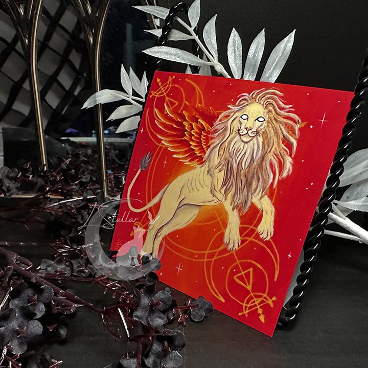 Leo Zodiac Print with Celestial Accents