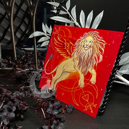Leo Zodiac Print with Celestial Accents