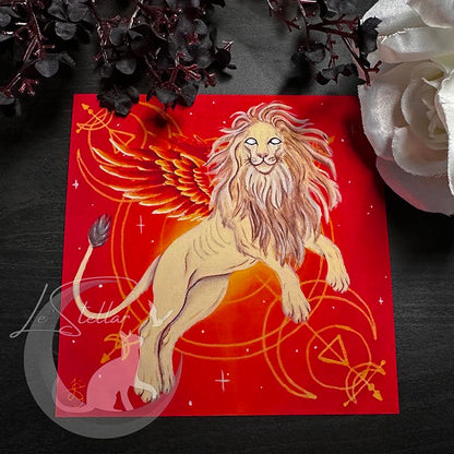 Leo Zodiac Print with Celestial Accents