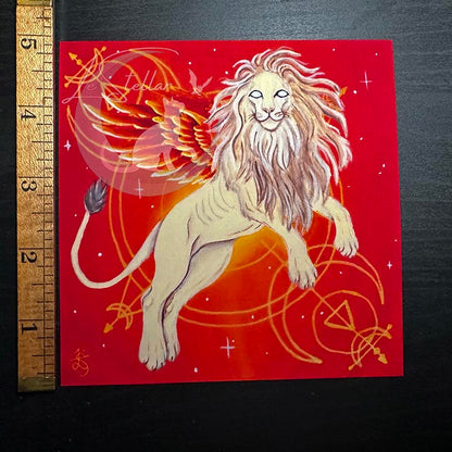 Leo Zodiac Print with Celestial Accents