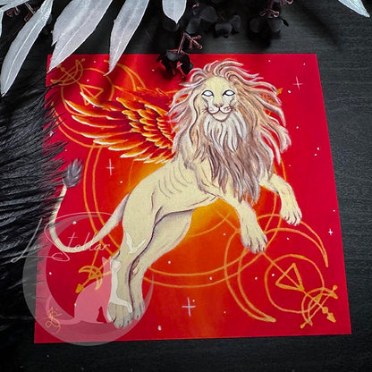 Leo Zodiac Print with Celestial Accents